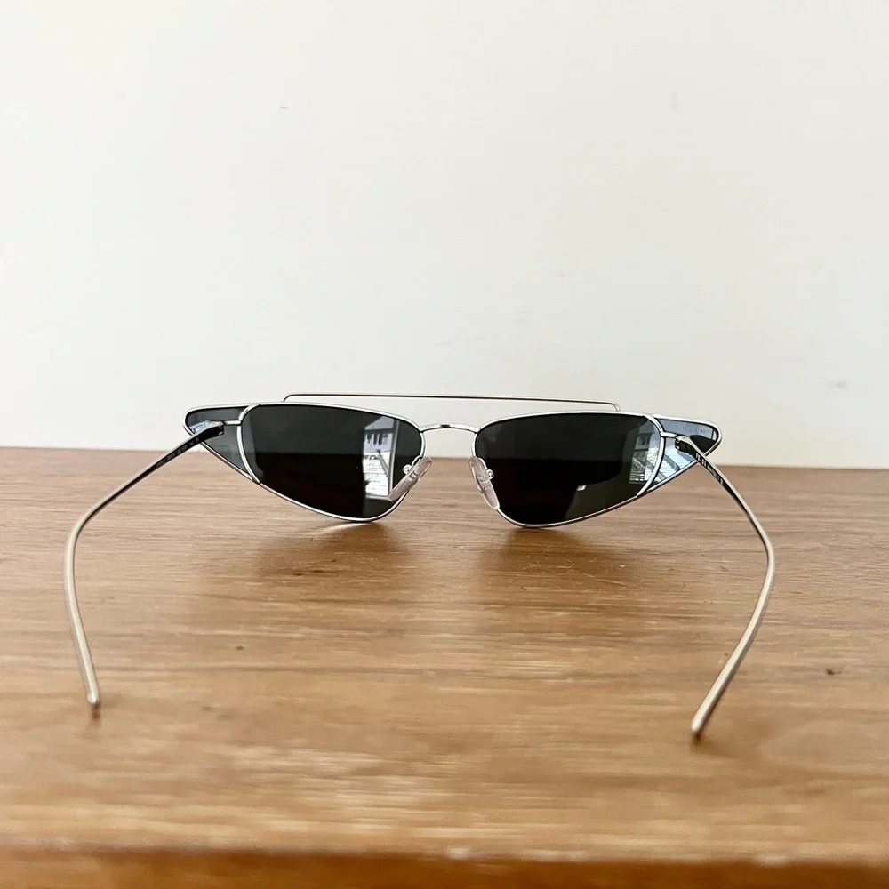 Prada Black Silver Cat-Eye Sunglasses